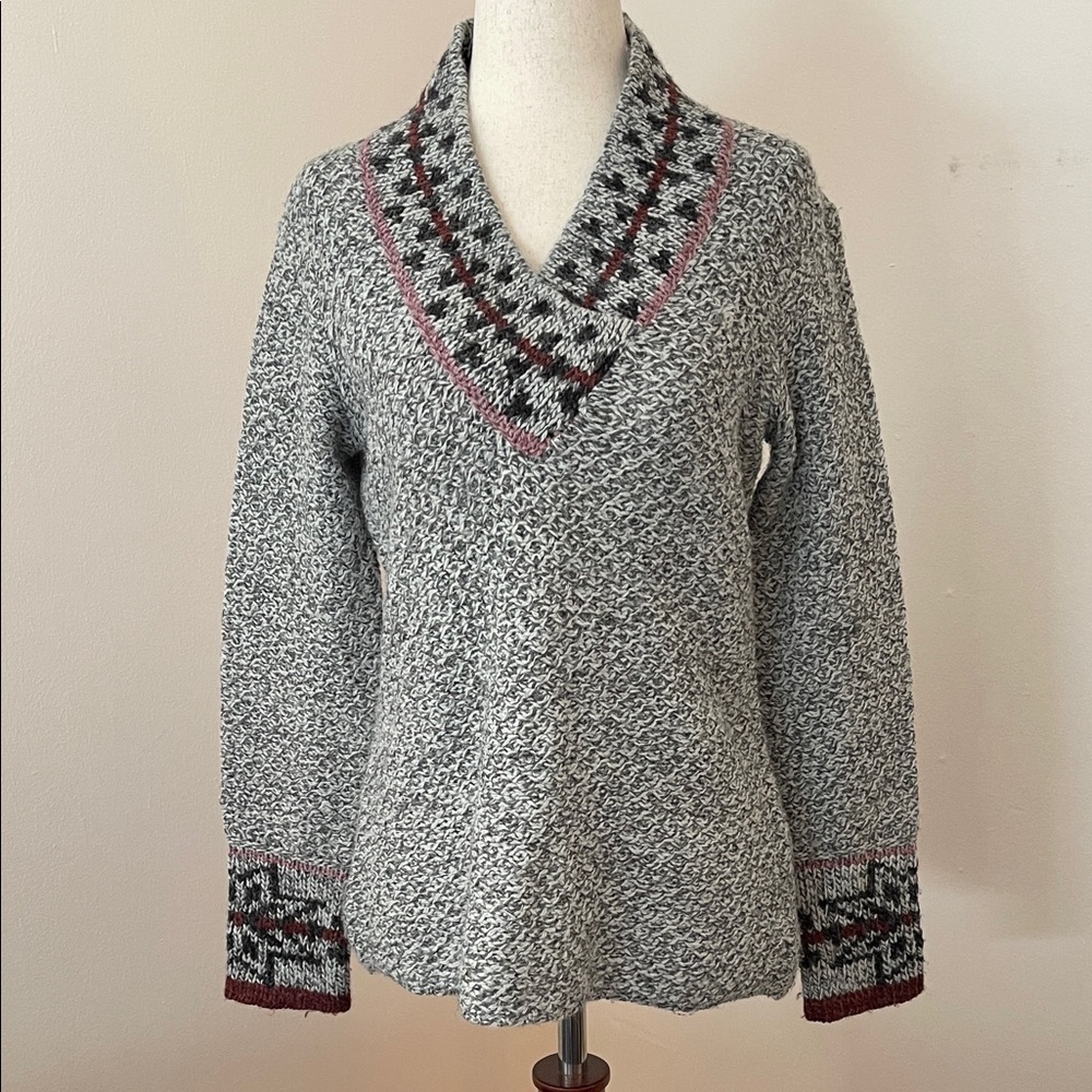 Royal Robbins Small Wool Blend Shawl Collar Knit Sweater Pullover